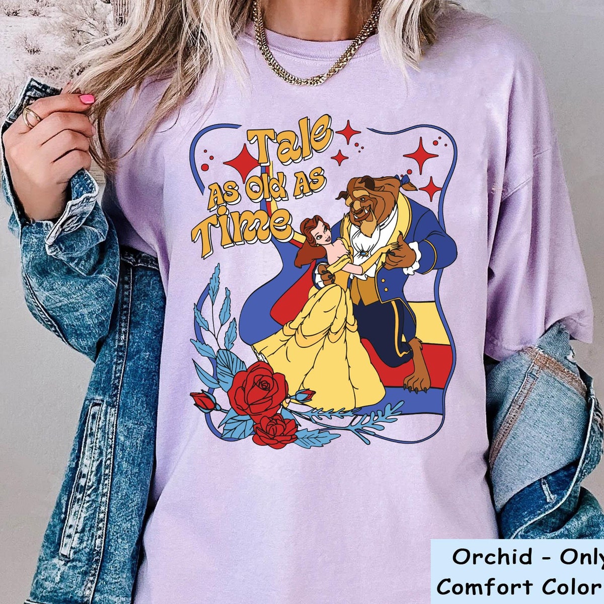 Two Sided Retro 70s Celestial Tale As Old As Time Shirt 6 1