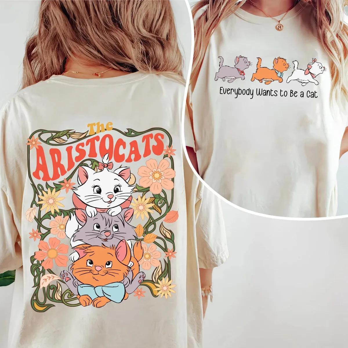 Two Sided The Aristocats Floral Flower Shirt 2