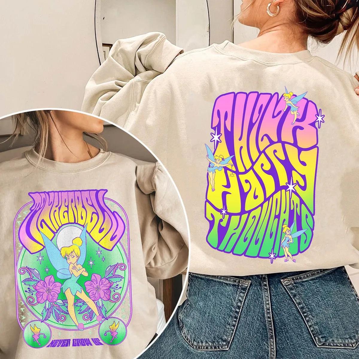 Two Sided Tinker Bell Think Happy Thoughts Shirt 3