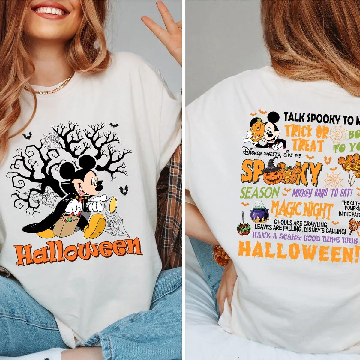 Two Sided Vintage Mickey Mouse Halloween 2024 Disney Shirt 2 1