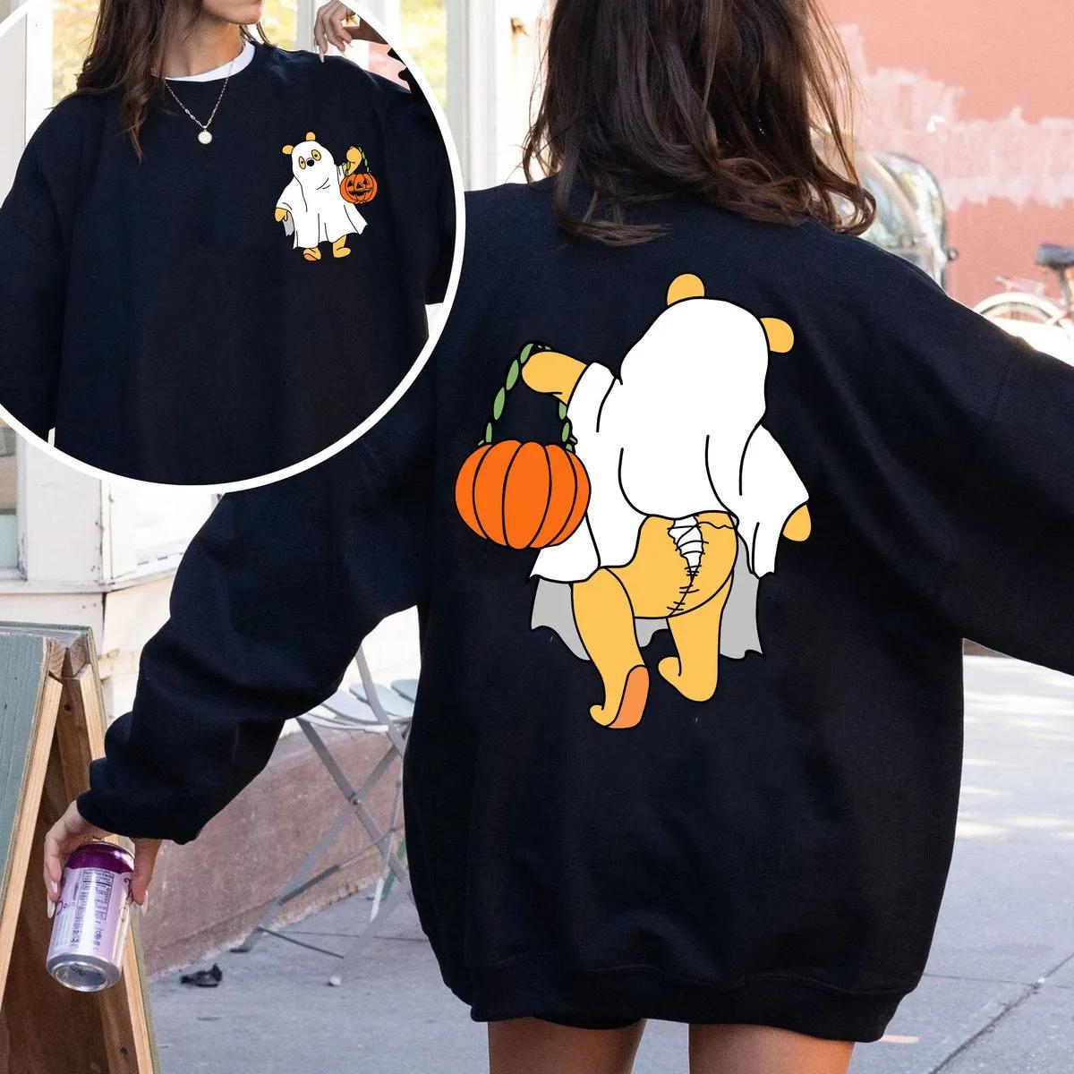 Two Sided Winnie The Pooh Ghost Halloween Pumpkin Halloween Shirt 1