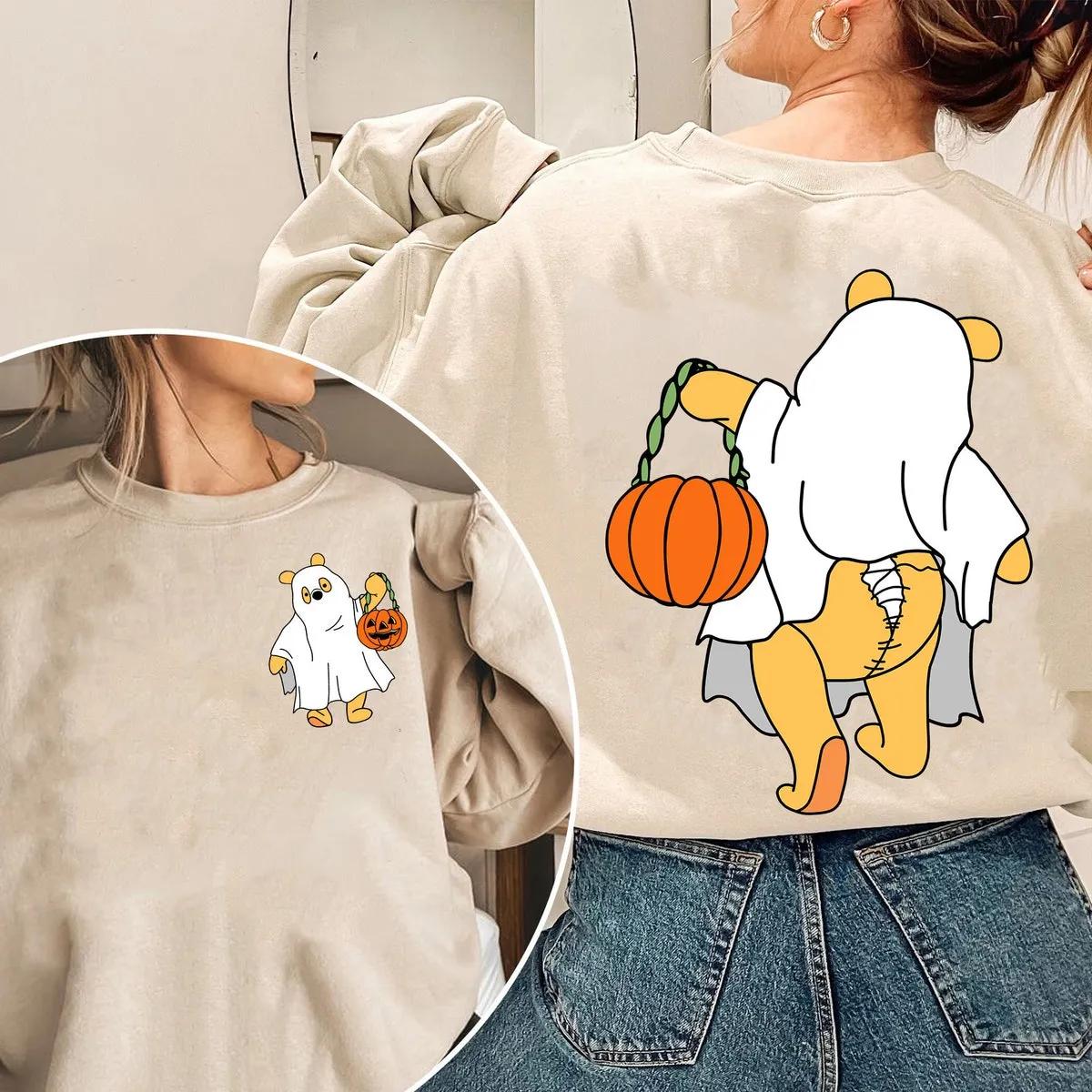 Two Sided Winnie The Pooh Ghost Halloween Pumpkin Halloween Shirt 2