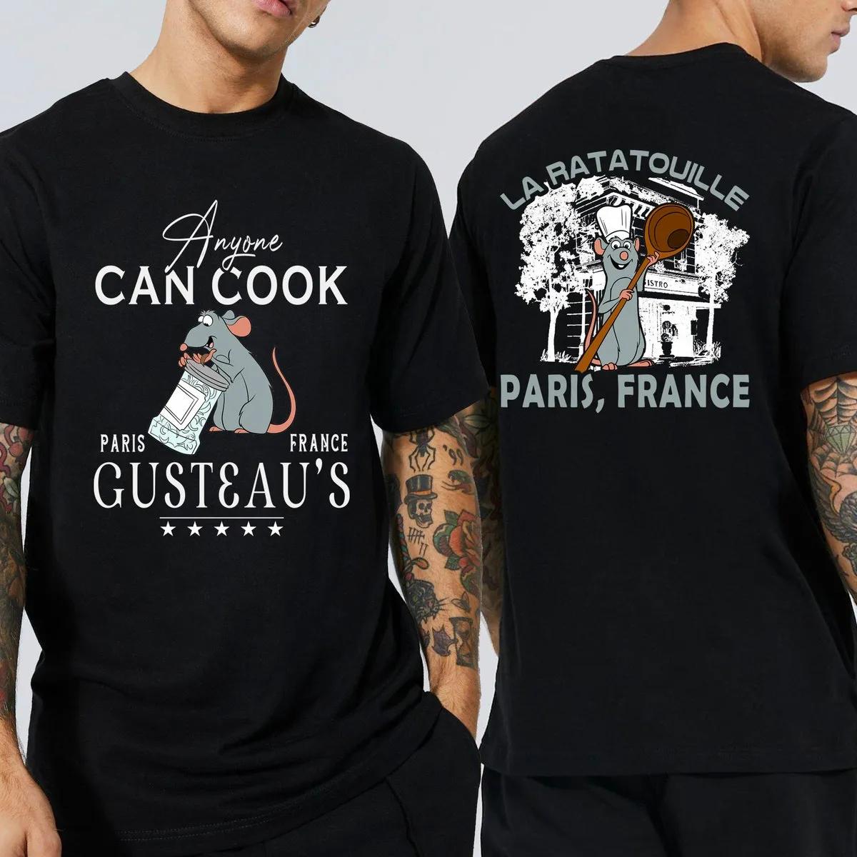 Two sided Remy Ratatouille Gusteaus Little Chef Remy Anyone Can Cook Shirt 1