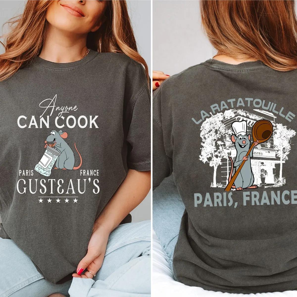 Two sided Remy Ratatouille Gusteaus Little Chef Remy Anyone Can Cook Shirt 2