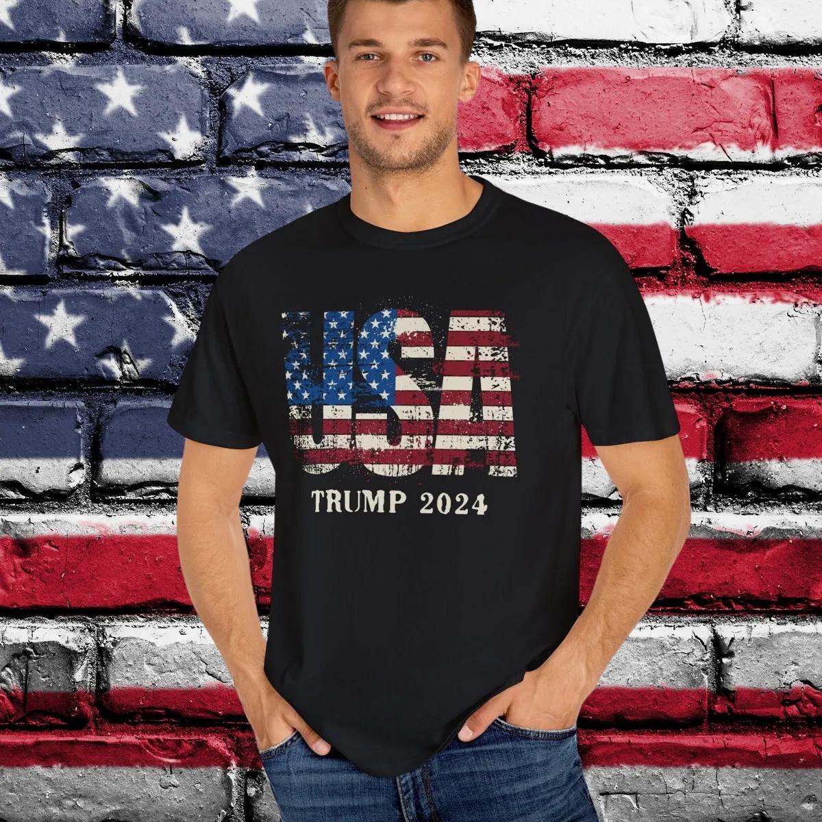 USA American Flag Grunge Shirt MAGA Republican Tee 1 1