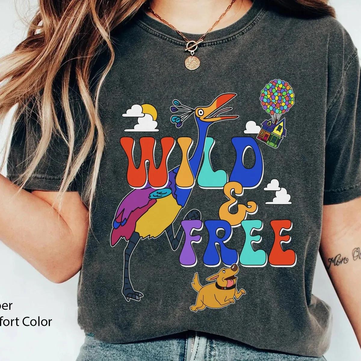 Up Balloon House Kevin Dug Dog Wild And Free Shirt 4