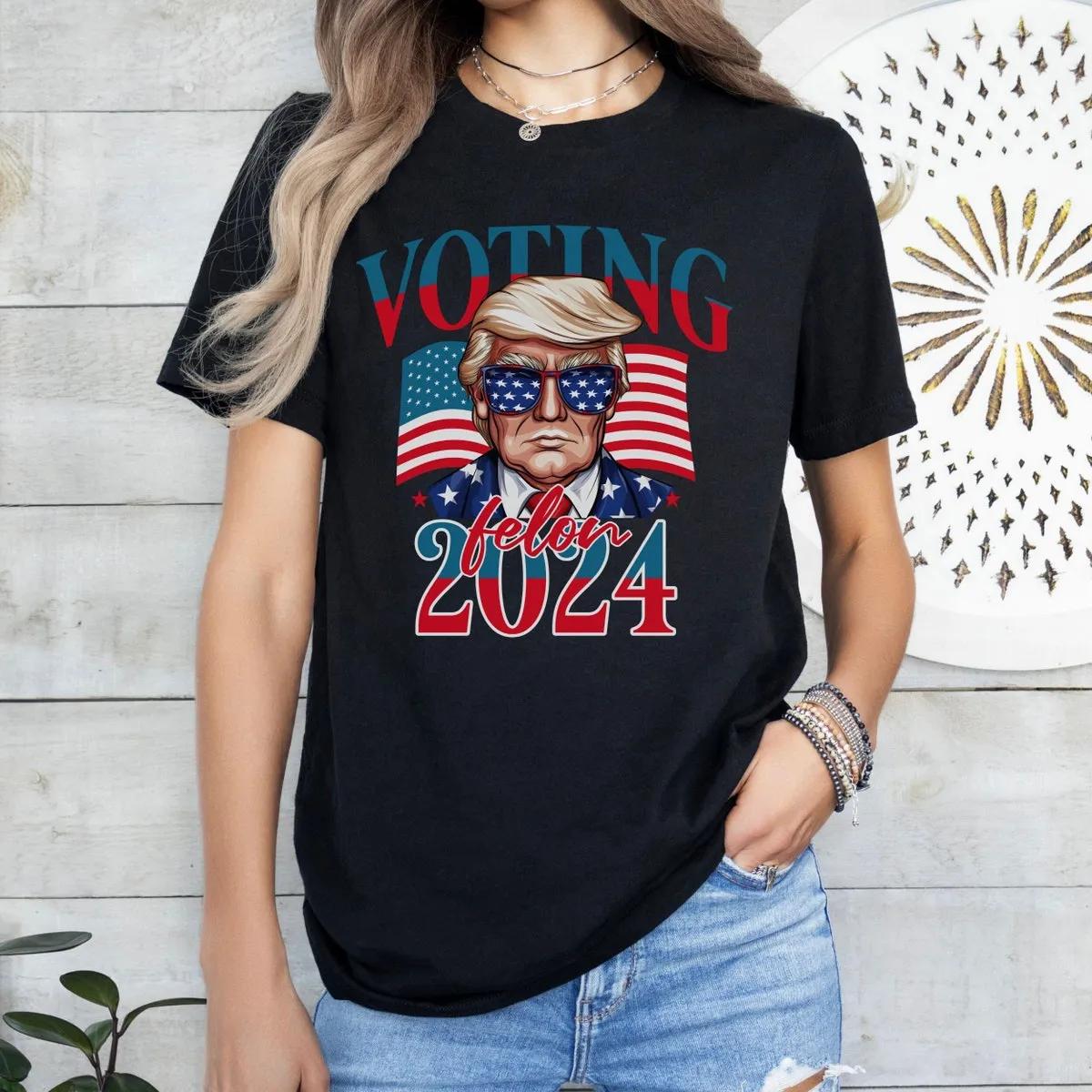 Voting For a Felon 2024 Shirt Trump Tee 1 1