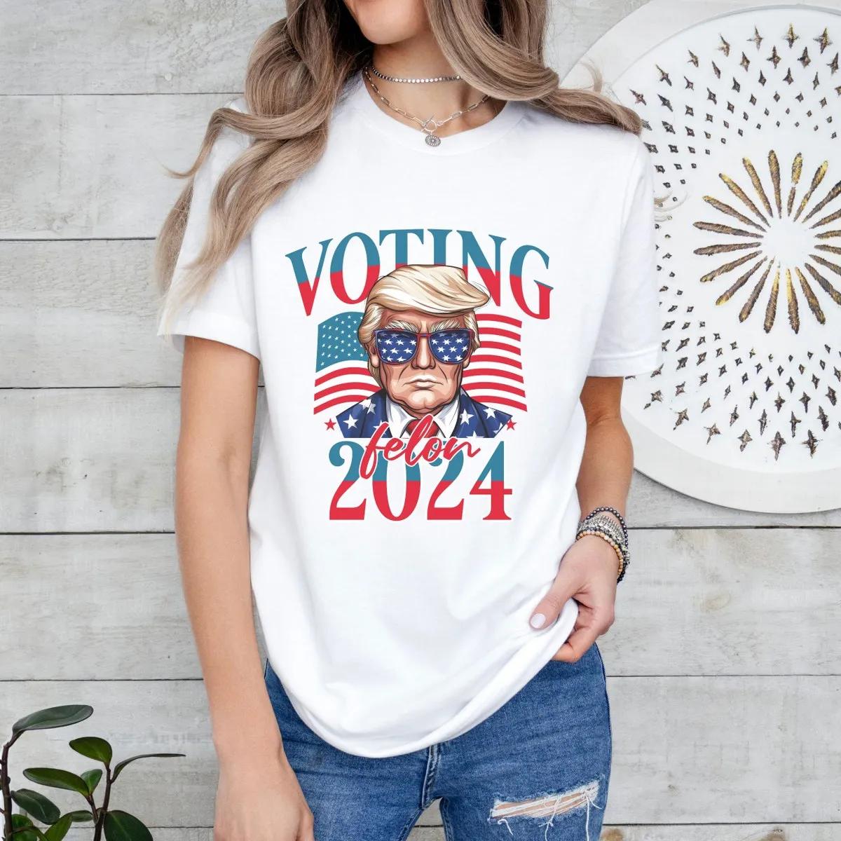 Voting For a Felon 2024 Shirt Trump Tee 2 1