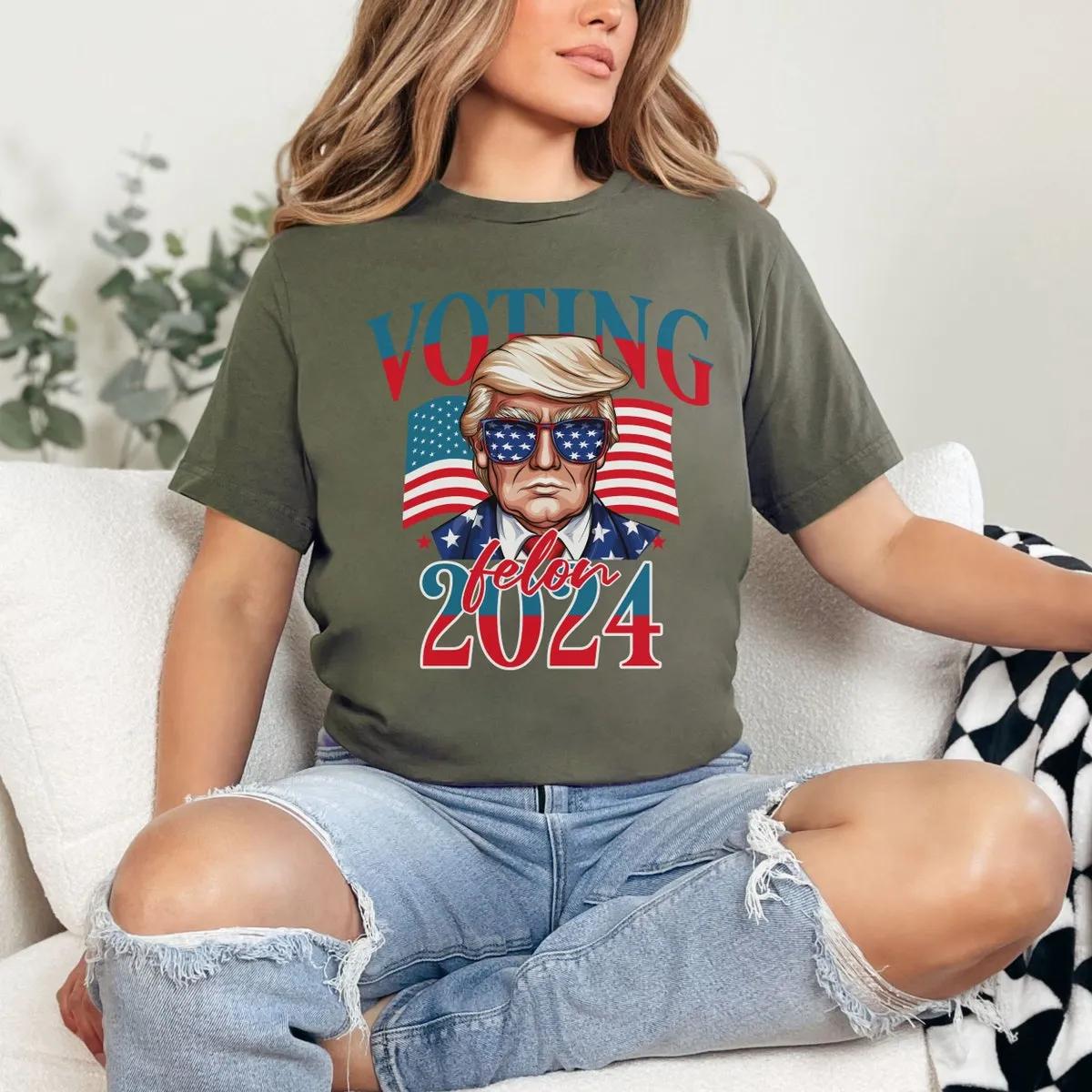 Voting For a Felon 2024 Shirt Trump Tee 4 1