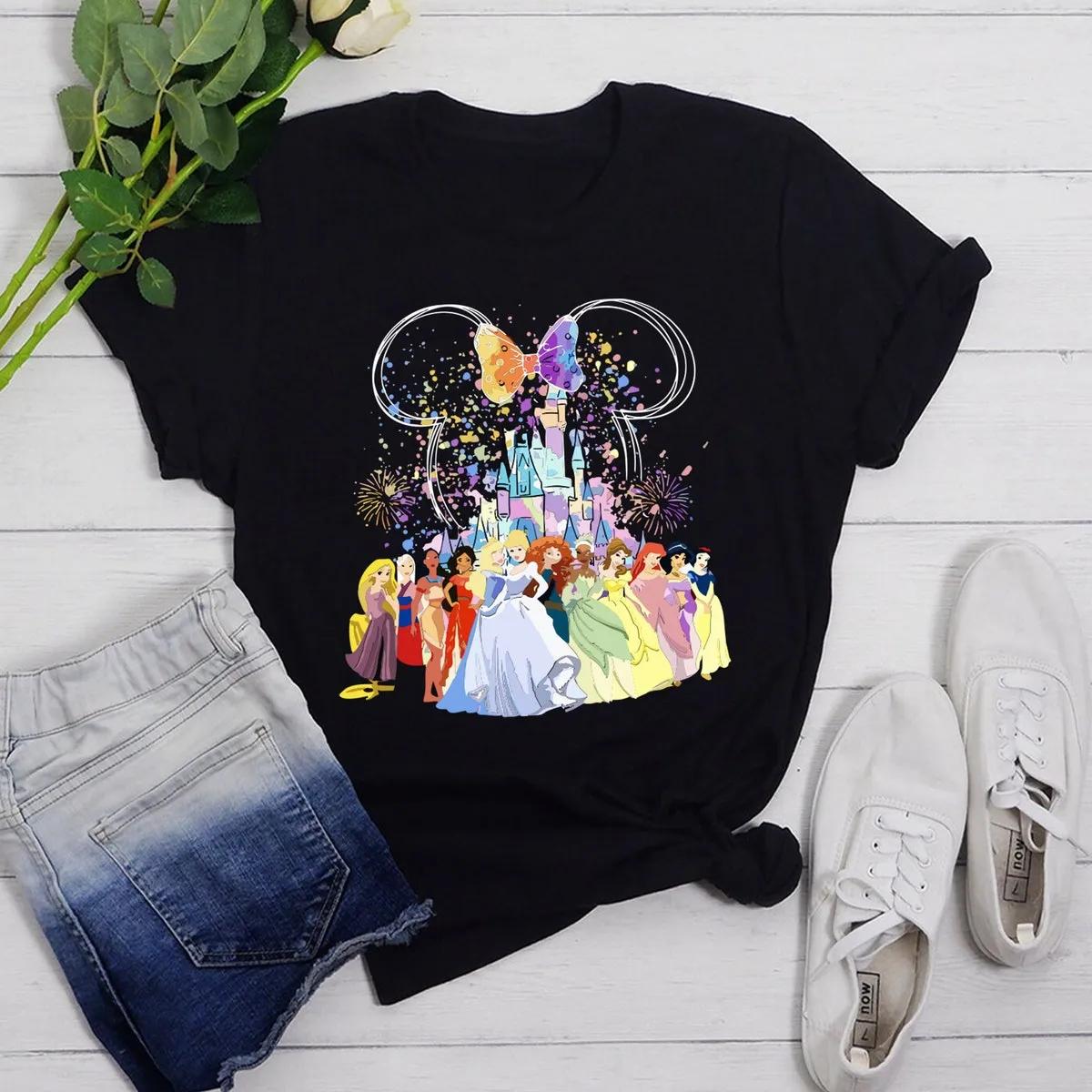 Watercolor Disney Princess Shirt 1 1