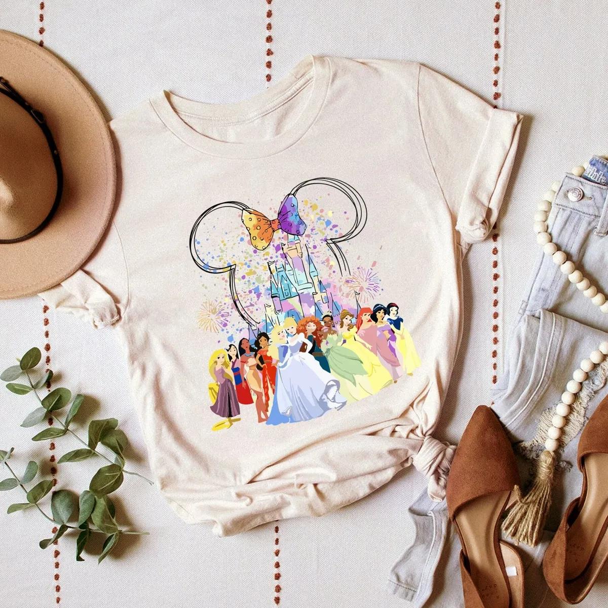 Watercolor Disney Princess Shirt 3 1