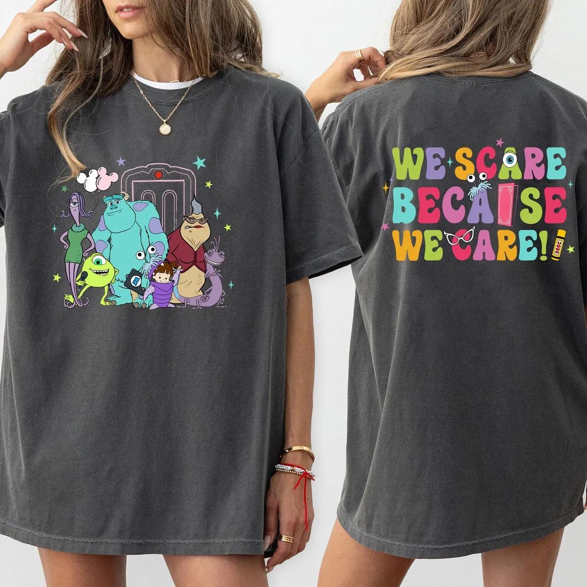 We Scare Because We Care Monster Inc Mike And Sulley Family Matching Shirt 4