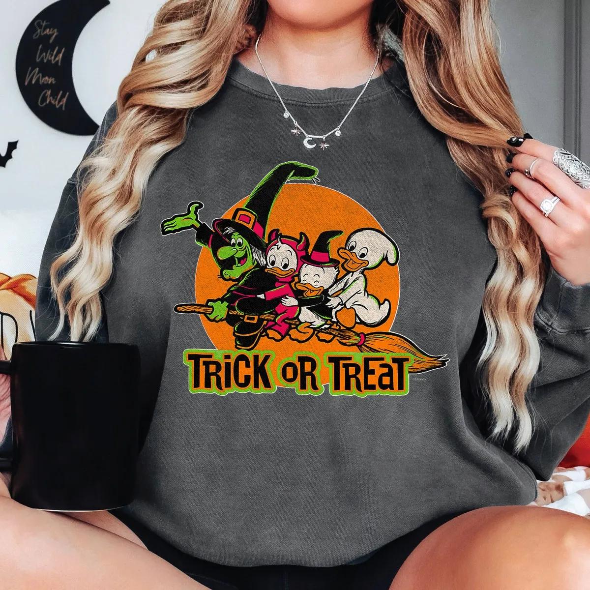 Witch Huey Dewey Louie Trick or Treat Halloween Shirt 1