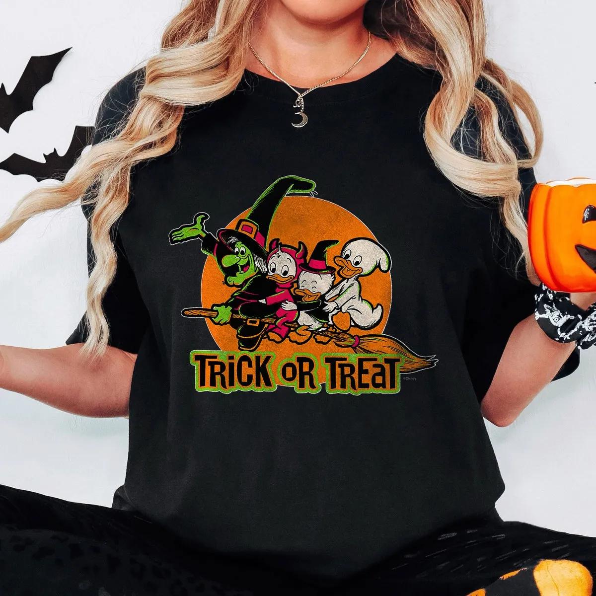 Witch Huey Dewey Louie Trick or Treat Halloween Shirt 2