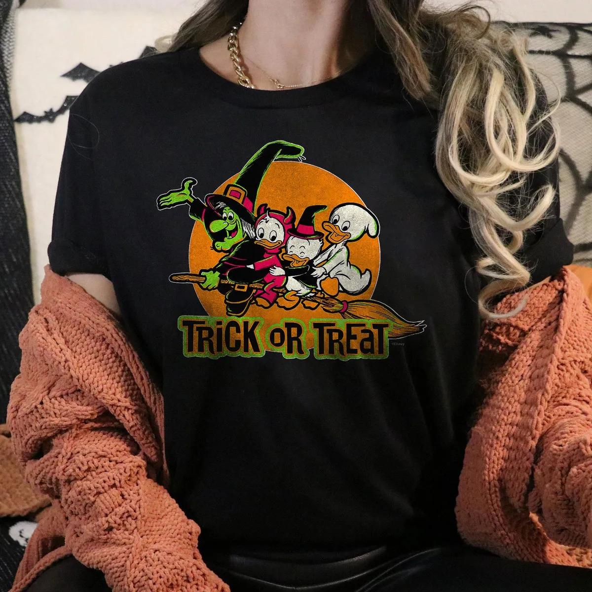 Witch Huey Dewey Louie Trick or Treat Halloween Shirt 3