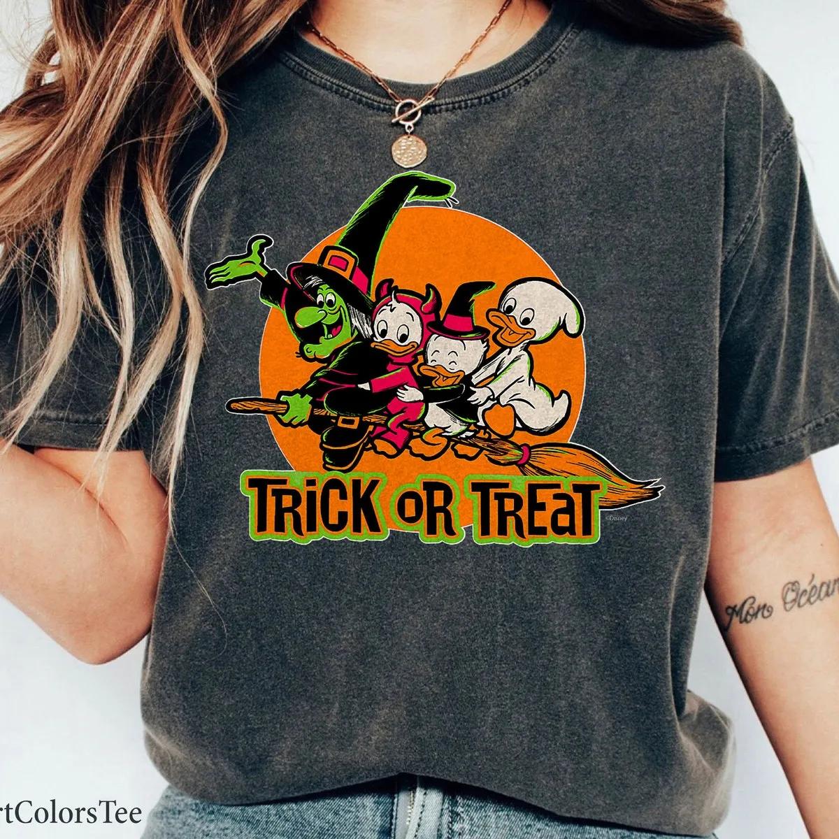 Witch Huey Dewey Louie Trick or Treat Halloween Shirt 4