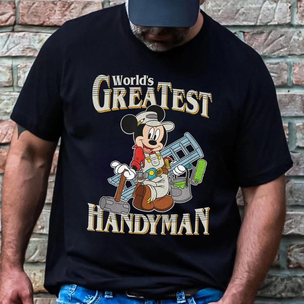 Worlds Greatest Handyman Disney Shirt Mickey Mouse Tee 2 1