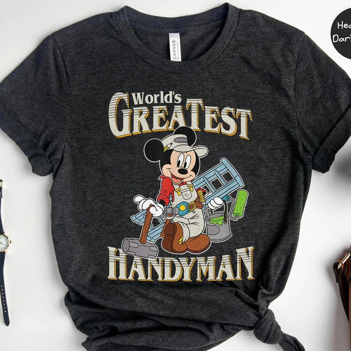 Worlds Greatest Handyman Disney Shirt Mickey Mouse Tee 3 1