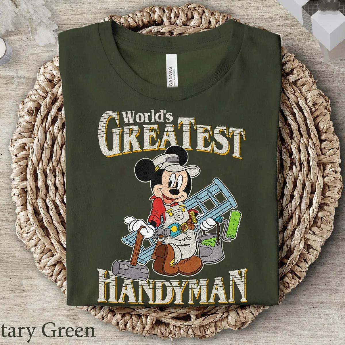 Worlds Greatest Handyman Disney Shirt Mickey Mouse Tee 4 1