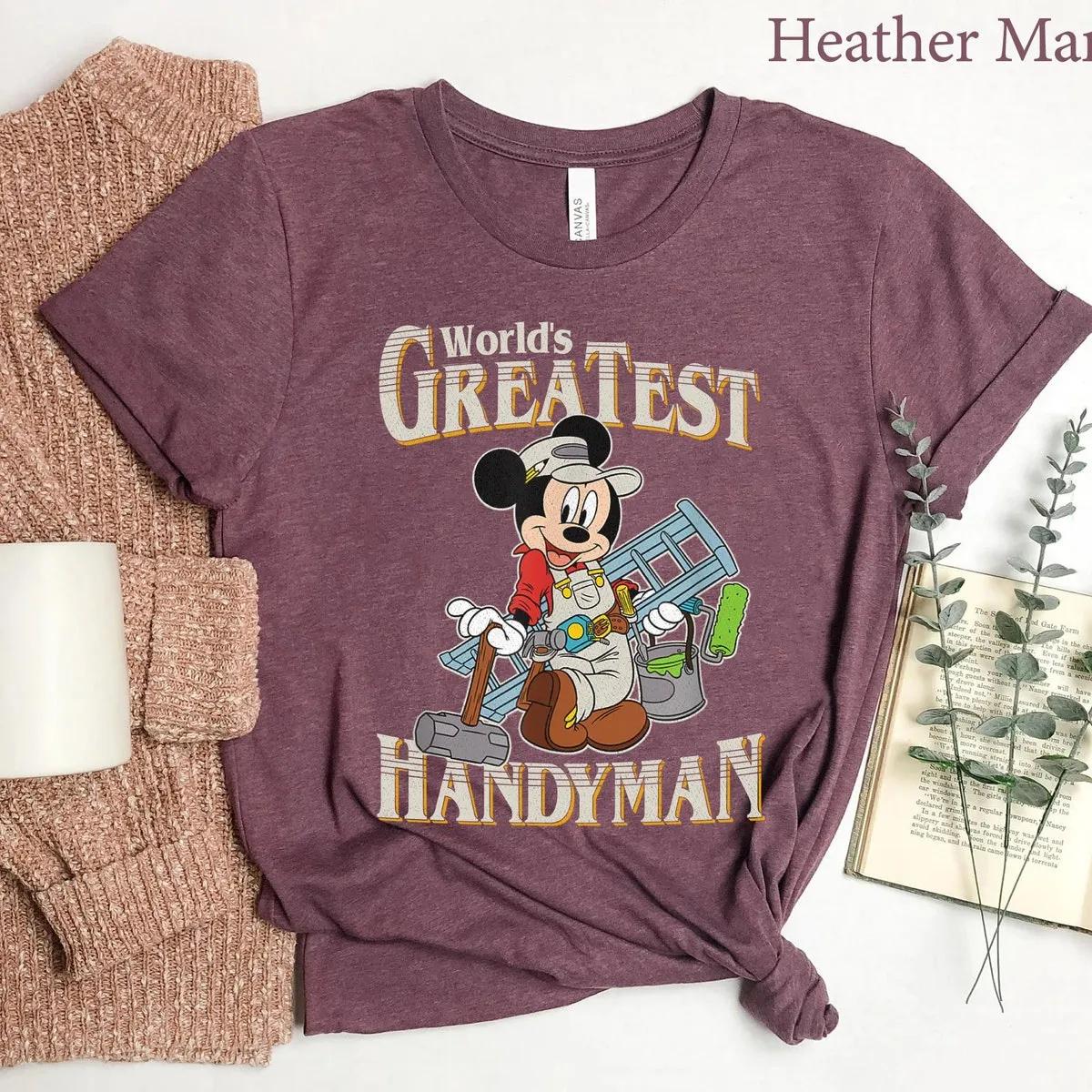 Worlds Greatest Handyman Disney Shirt Mickey Mouse Tee 5 1