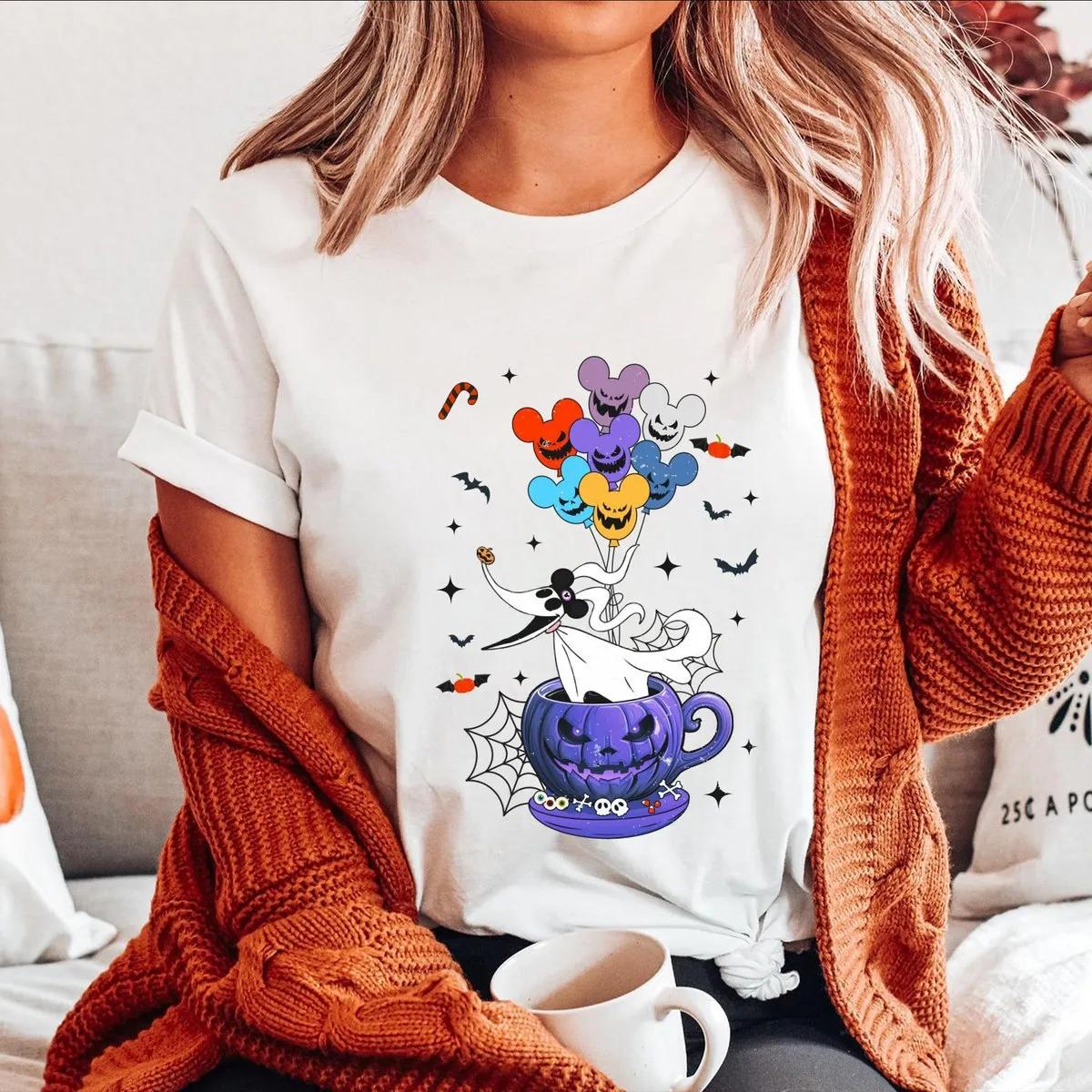 Zero Tea Cup Halloween Shirt The Nightmare Before Christmas Tee 4