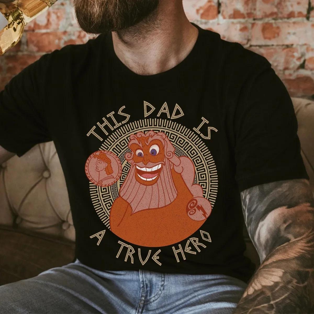 Zeus This Dad Is A True Hero Greek Background Shirt 1