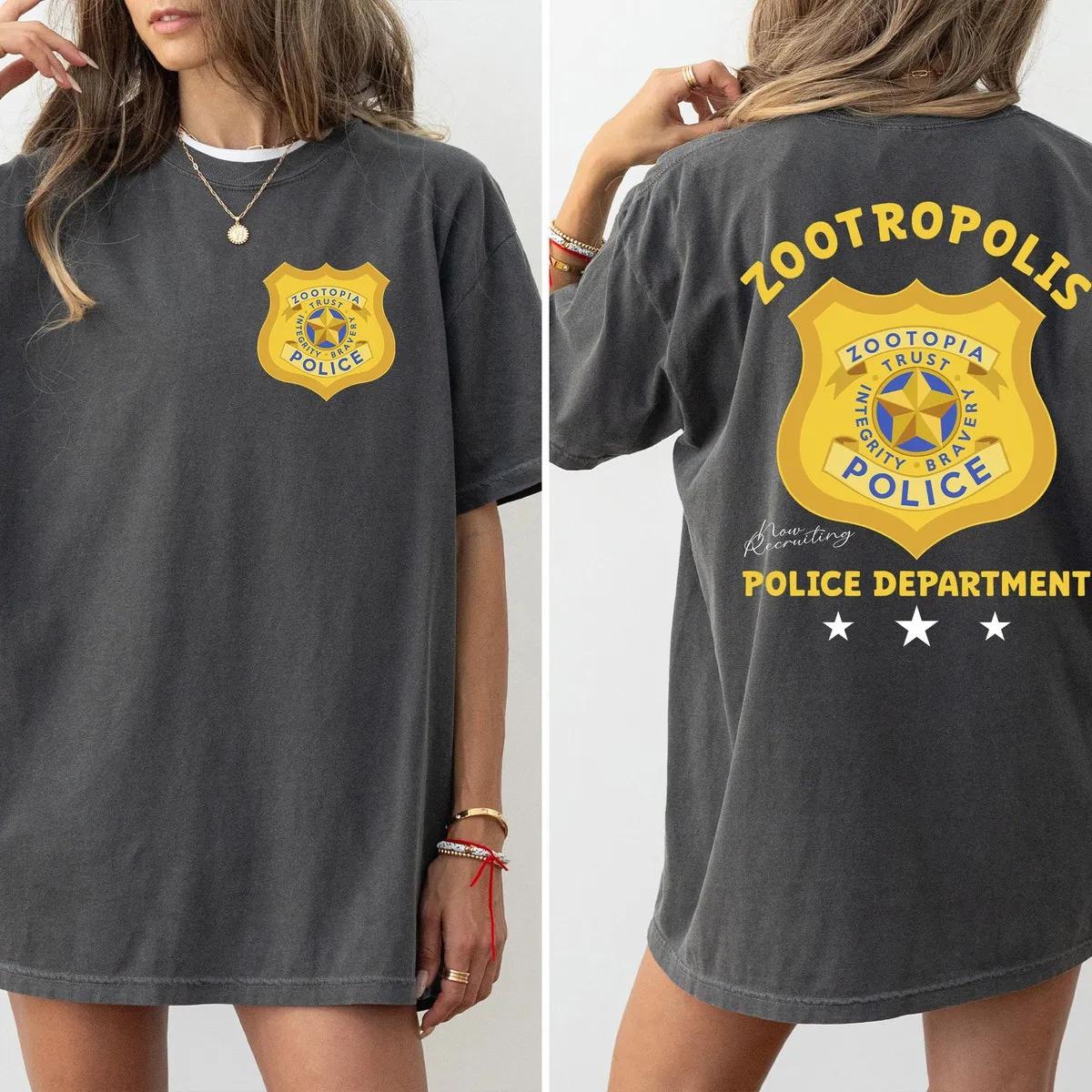 Zootropolis Police Department Badge Two Sided Shirt 3