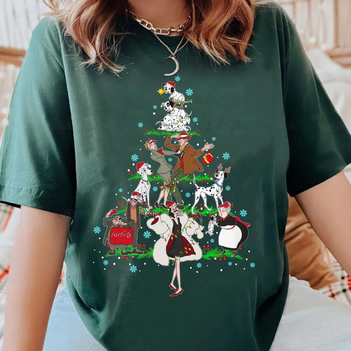 101 Dalmatians Christmas Tree Cruella De Vil Pongo Perdita Shirt 2