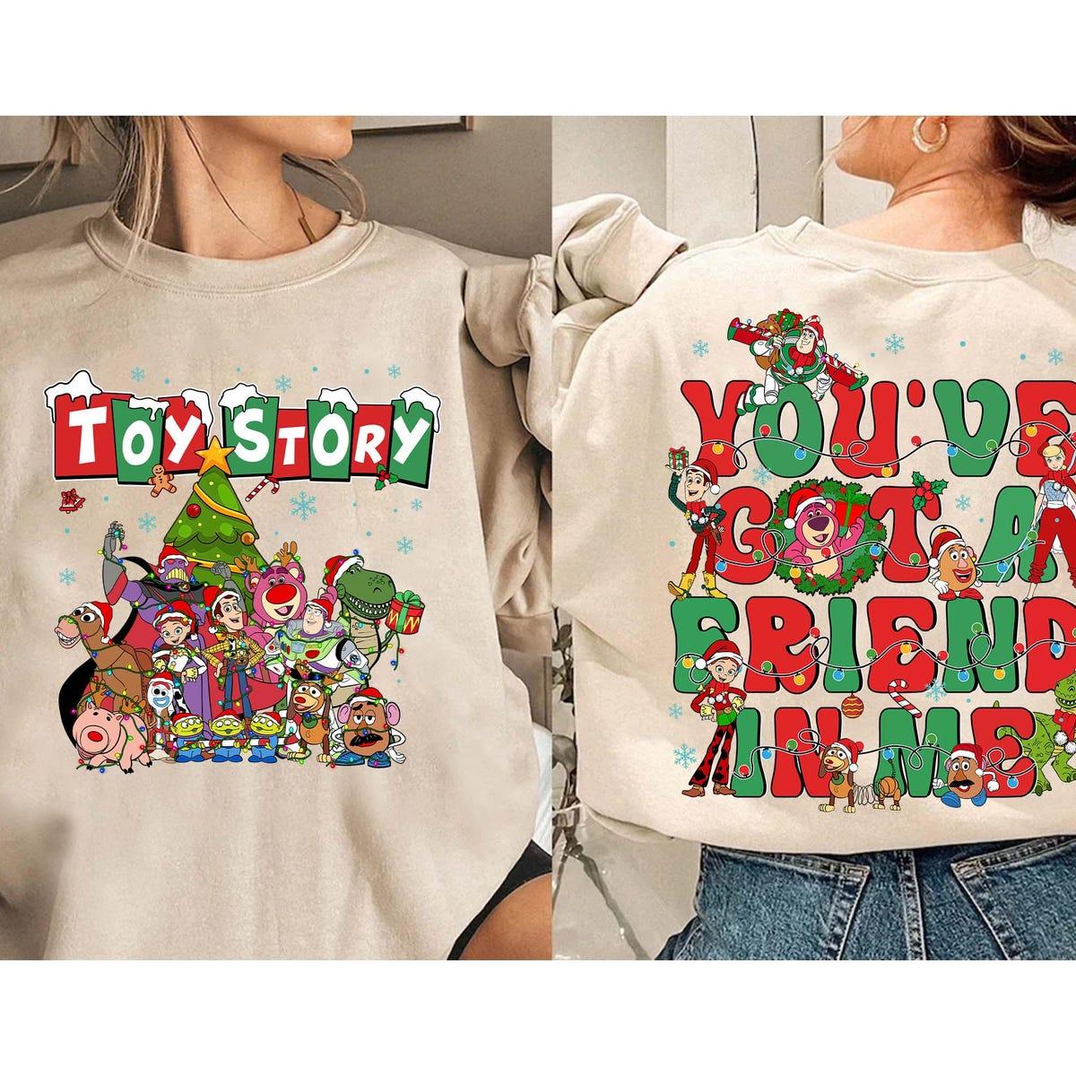 2 sided Disney Toy Story Group Christmas Lights Shirt 3