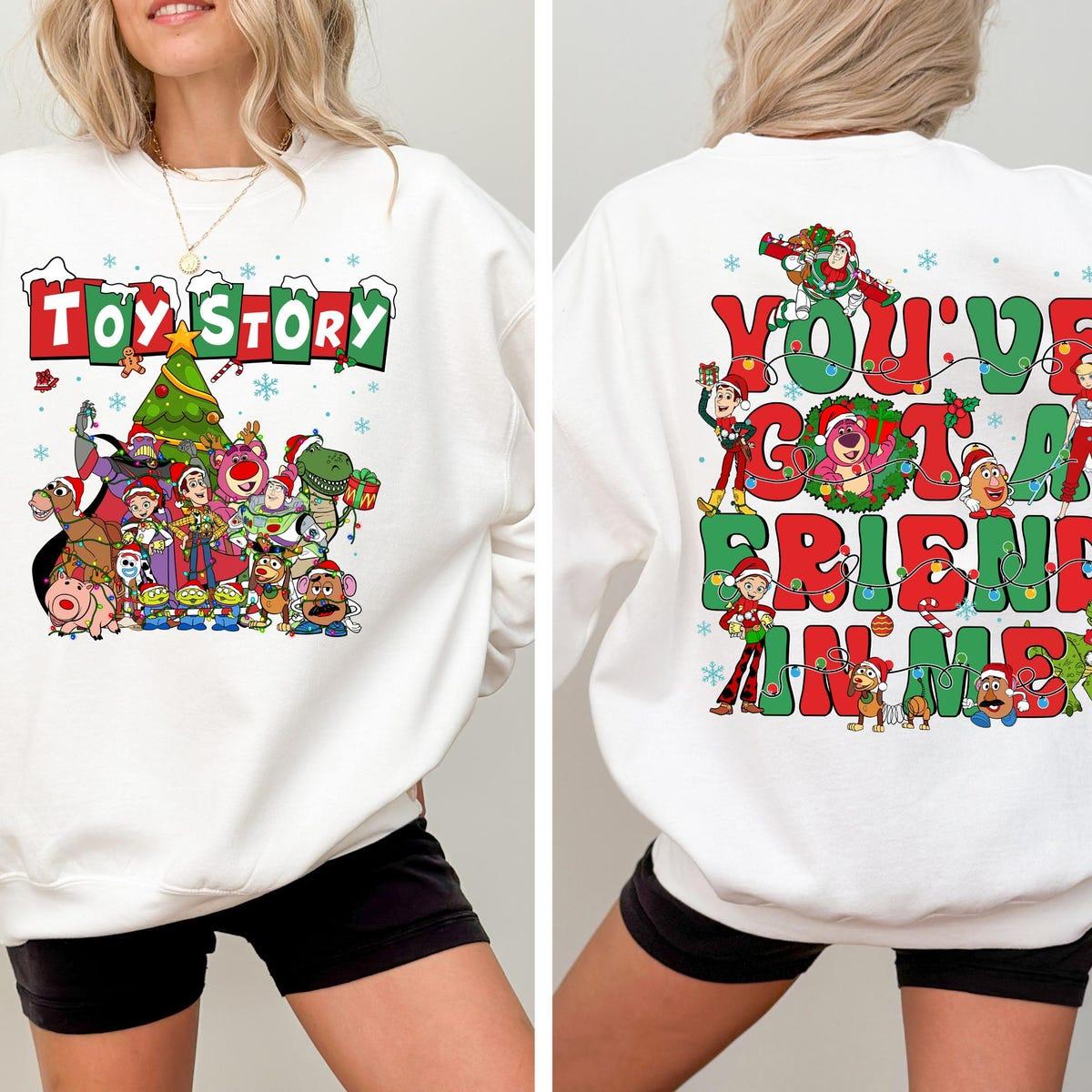 2 sided Disney Toy Story Group Christmas Lights Shirt 4