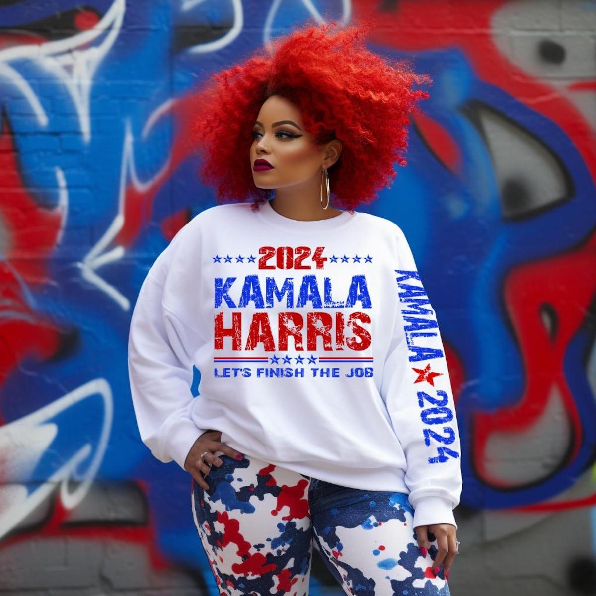 2024 Kamala Harris Lets Finish The Job Shirt President Kamala Harris 2024 Tee 1