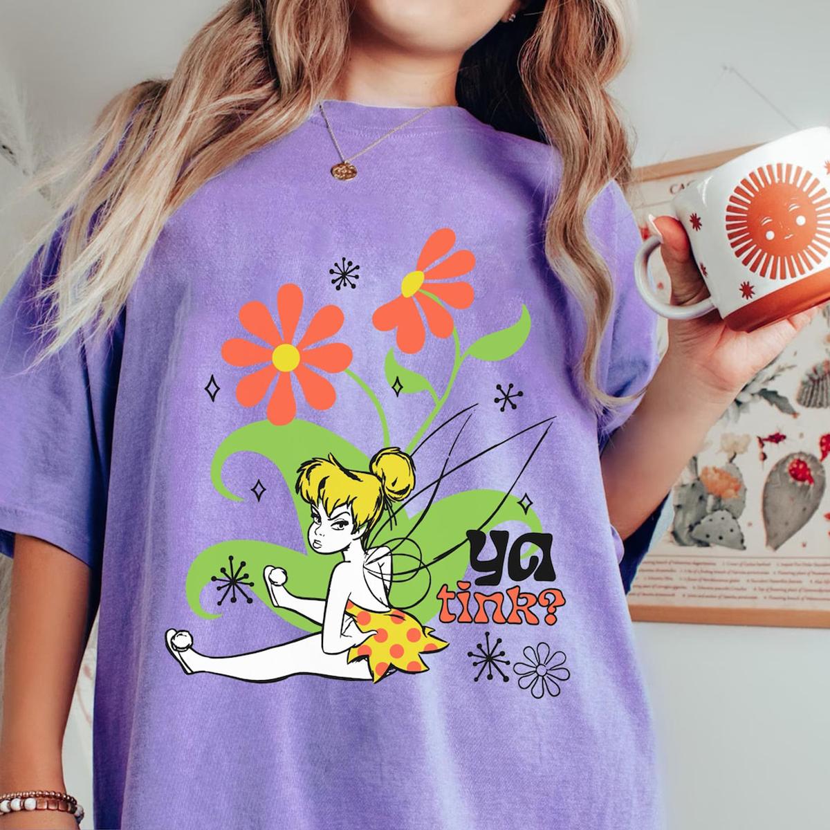 70s Floral Flower Tinker Bell Ya Tinky Peter Pan Shirt 5