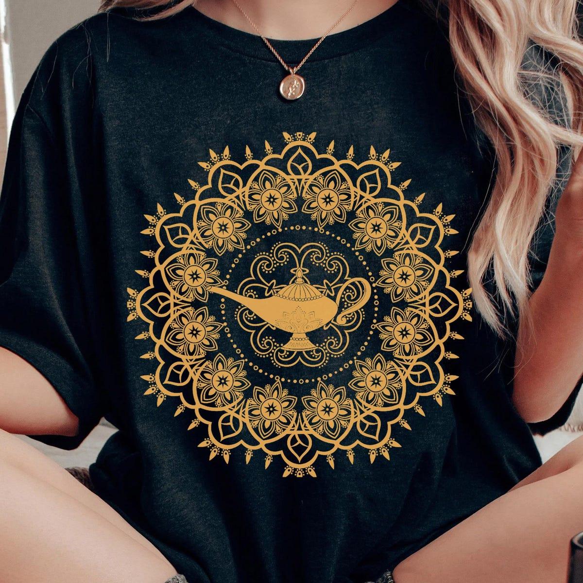 Aladdin Genie's Lamp Teal Mandala Shirt 1