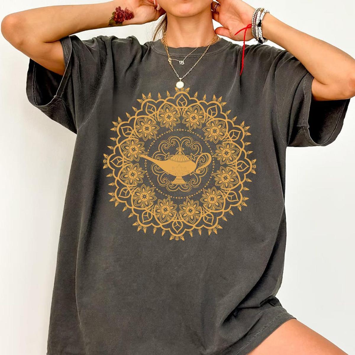 Aladdin Genie's Lamp Teal Mandala Shirt 3