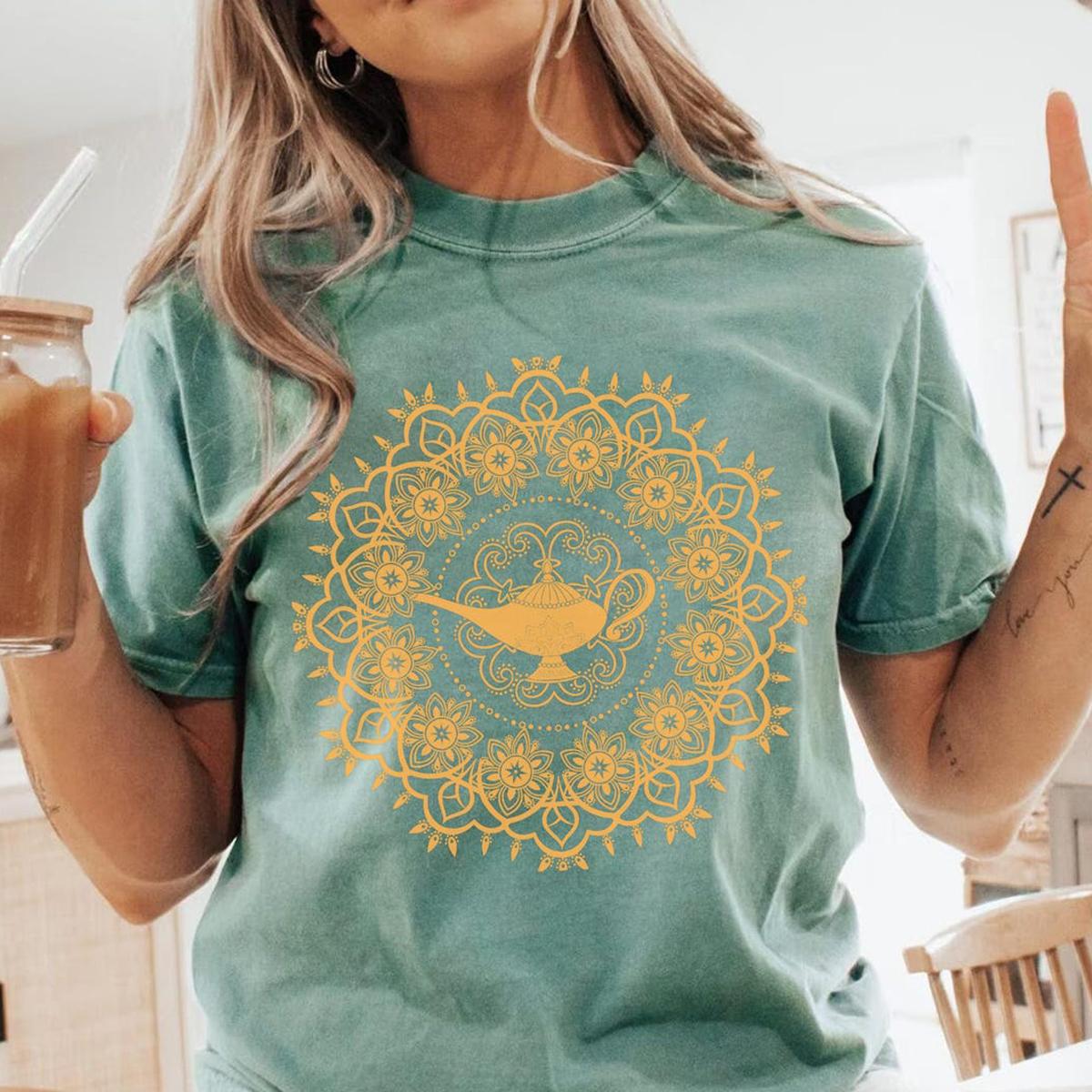 Aladdin Genie's Lamp Teal Mandala Shirt 4