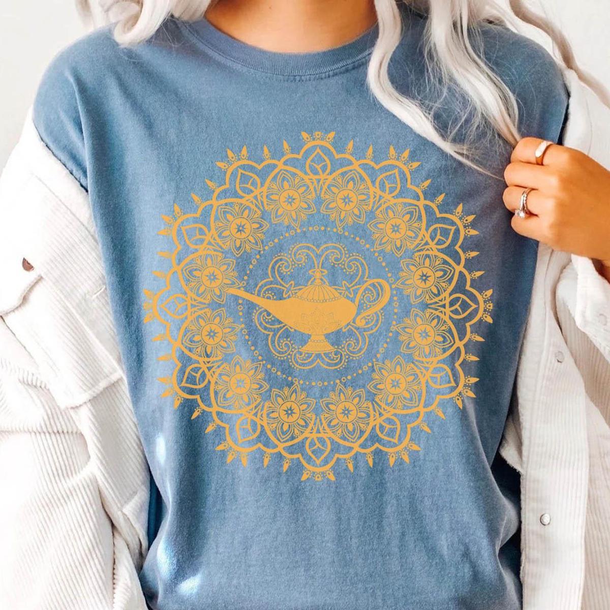 Aladdin Genie's Lamp Teal Mandala Shirt 5