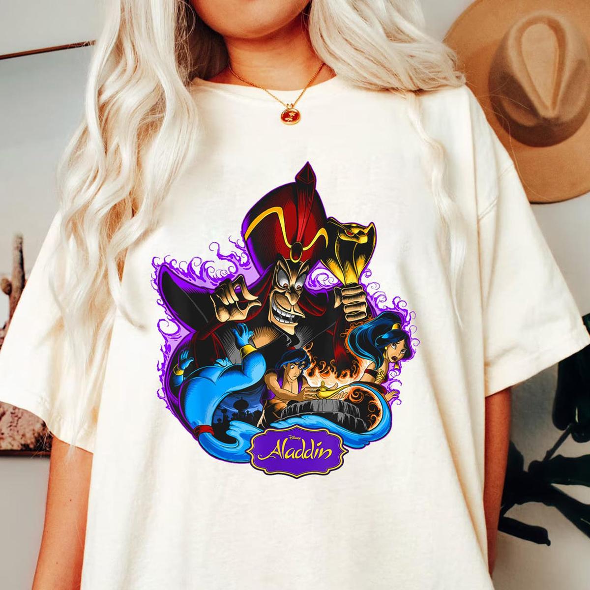 Aladdin Graphic Art Aladdin Jafar Genie Jasmine Shirt 1