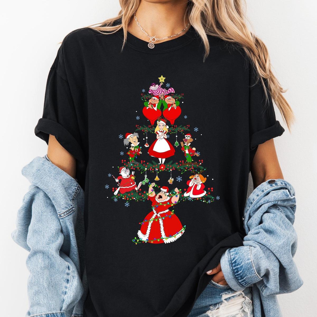 Alice In Wonderland Disney Christmas Tree Shirt 1