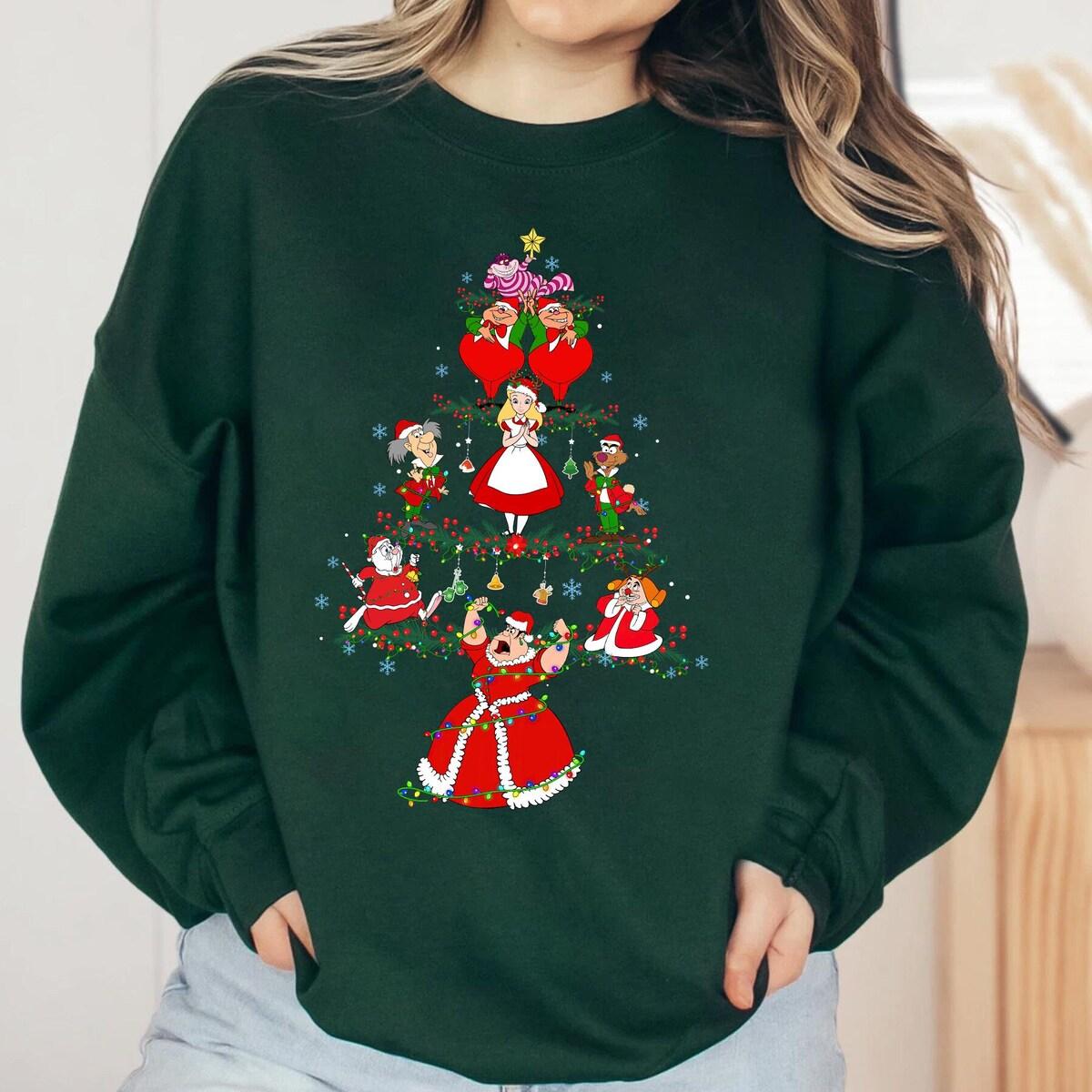 Alice In Wonderland Disney Christmas Tree Shirt 4