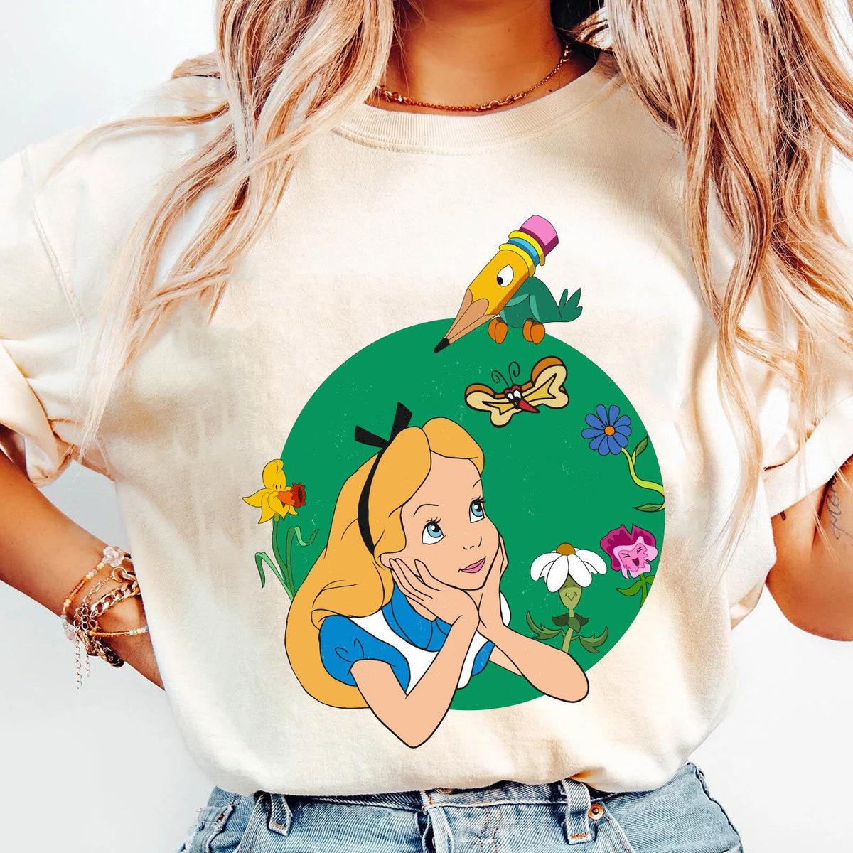 Alice With Pencil Bird Magic Flowers Shirt 2