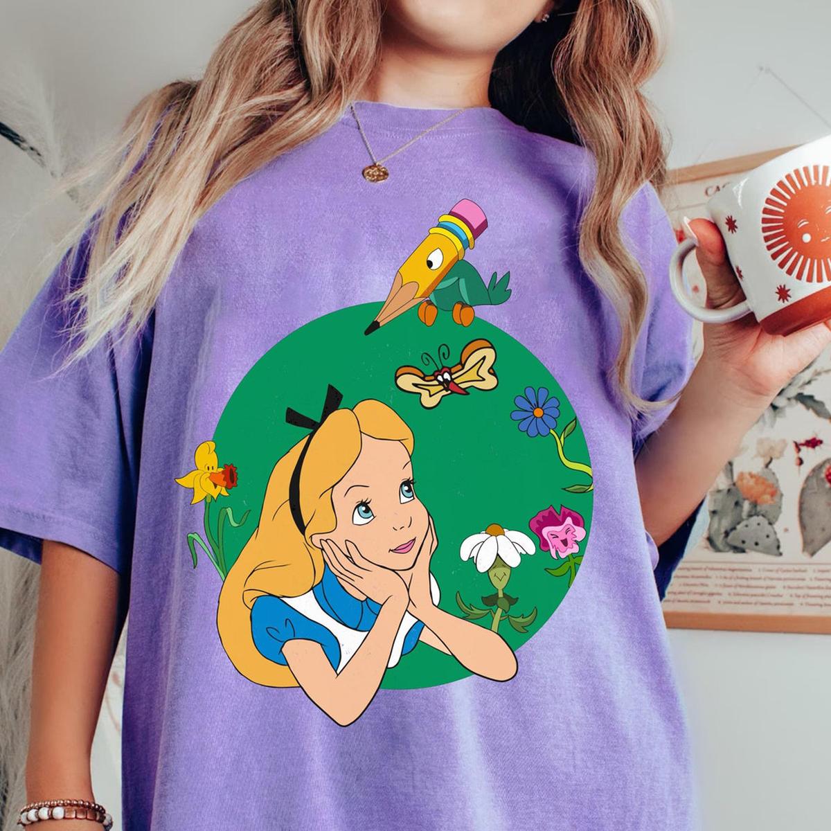 Alice With Pencil Bird Magic Flowers Shirt 3