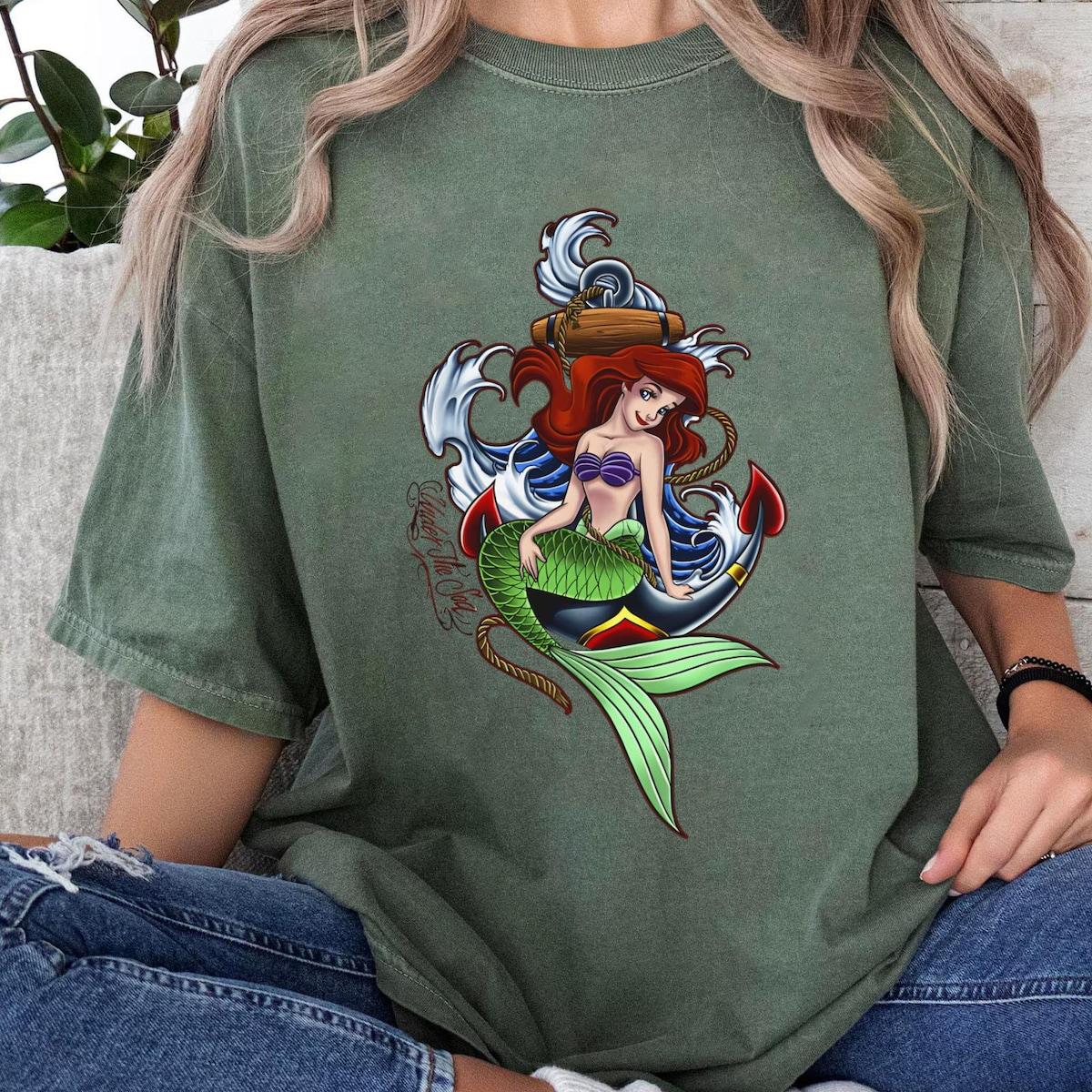 Ariel Princess Sailor Anchor The Little Mermaid Shirt 4