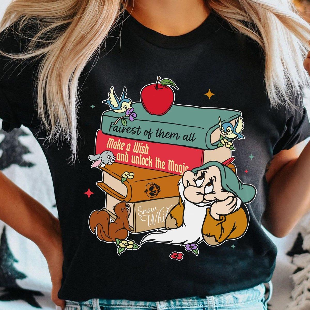 Bashful Dwarf With Books Disney Snow White And Seven Dwarfs Shirt 1