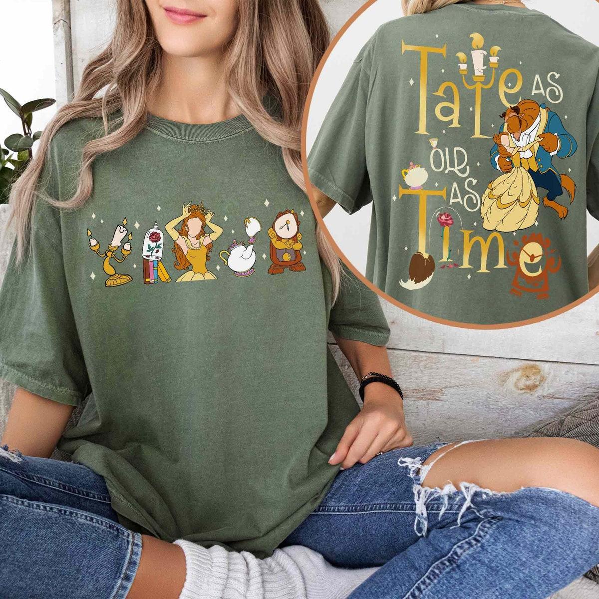 Beauty And The Beast Belle Lumiere Cogsworth Mrs Potts Chip Tale As Old As Time Shirt 2