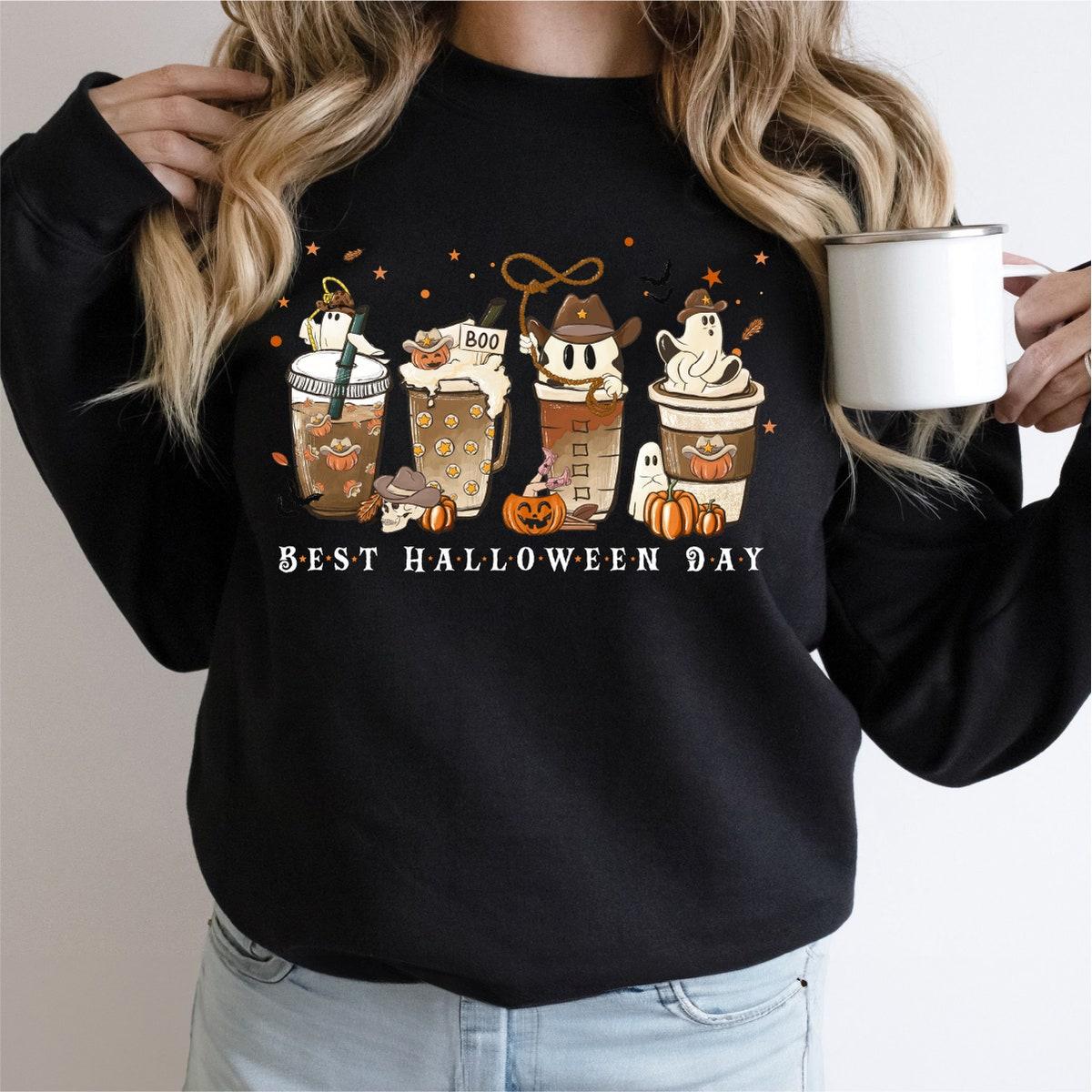 Best Halloween Ever Halloween Cute Ghosts In Coffee Shirt 5