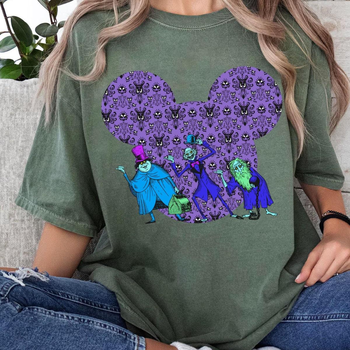 Beware Of Hitchhiking Ghost Mickey Ears Haunted Mansion Shirt 2