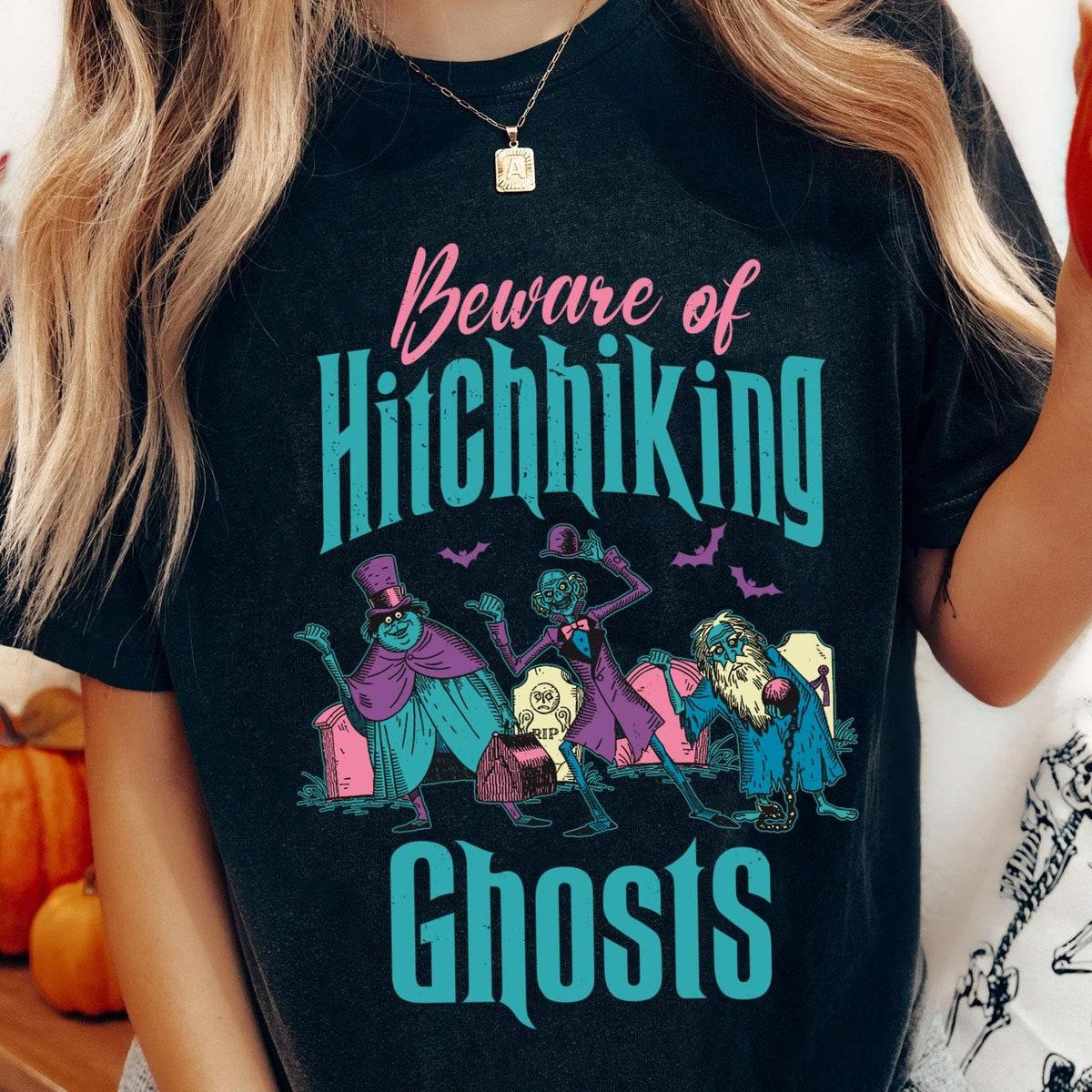 Beware Of Hitchhiking Ghosts Halloween Haunted Mansion Shirt 3