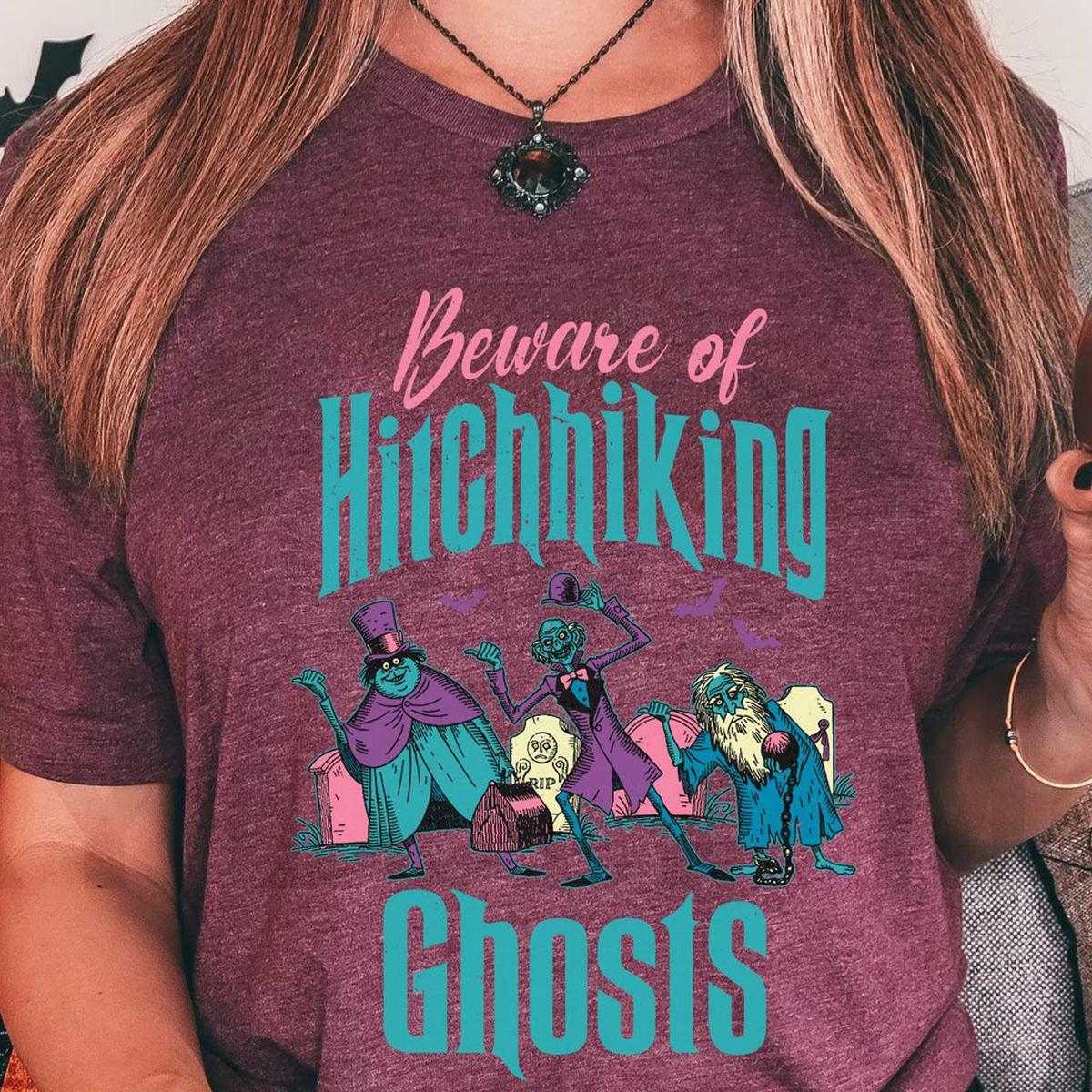 Beware Of Hitchhiking Ghosts Halloween Haunted Mansion Shirt 4