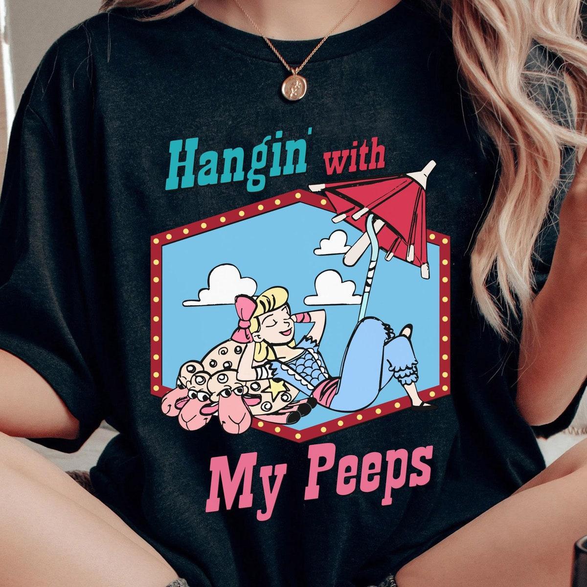 Bo Peep With Blue Sky White Clouds Hangin' With My Peeps Shirt 1