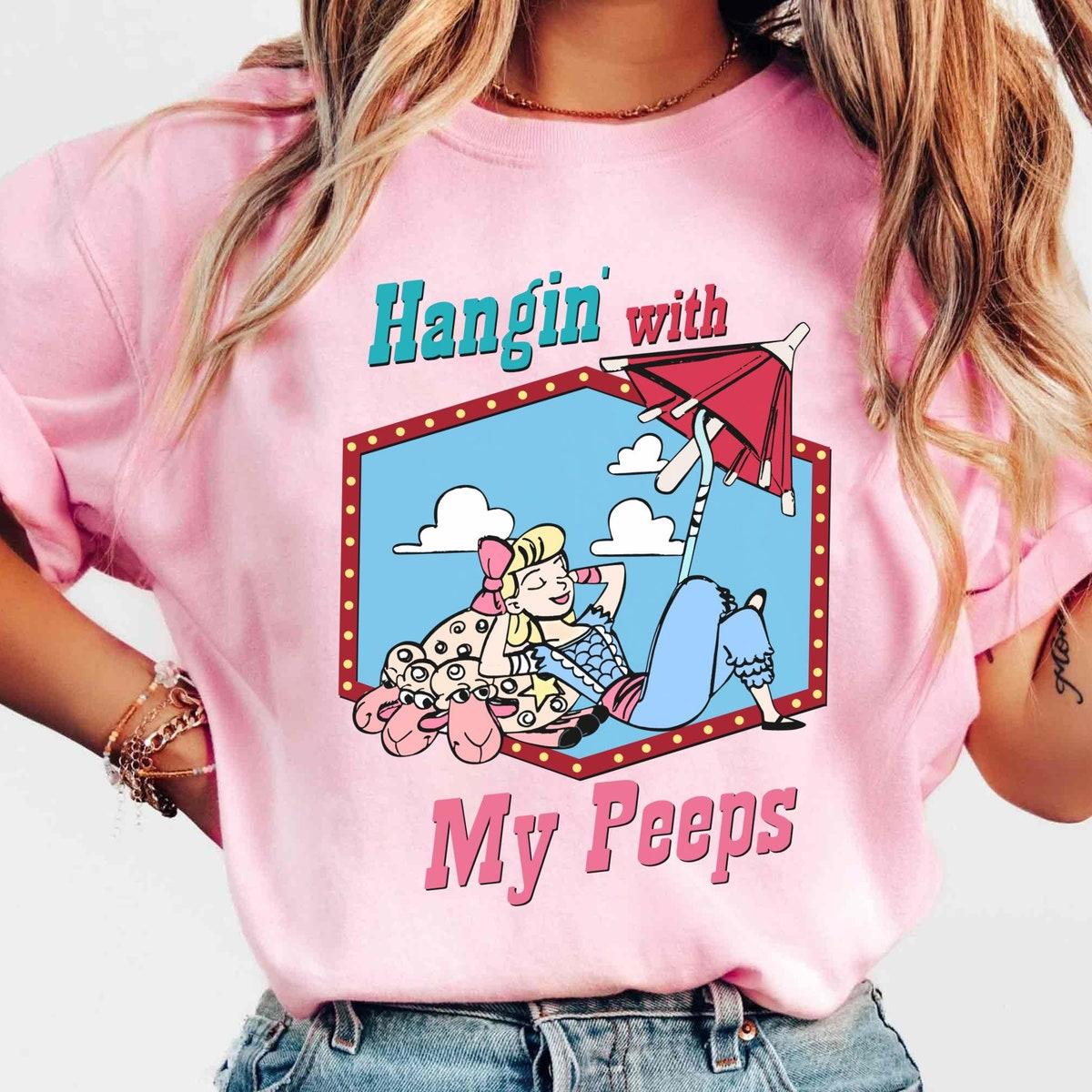 Bo Peep With Blue Sky White Clouds Hangin' With My Peeps Shirt 2